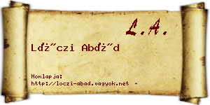 Lóczi Abád névjegykártya